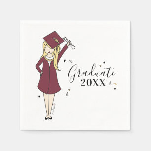 Servilleta De Papel Avatar Chica personalizable   Graduación en la esc