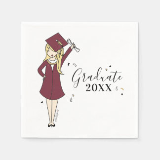 Servilleta De Papel Avatar Chica personalizable | Graduación en la esc