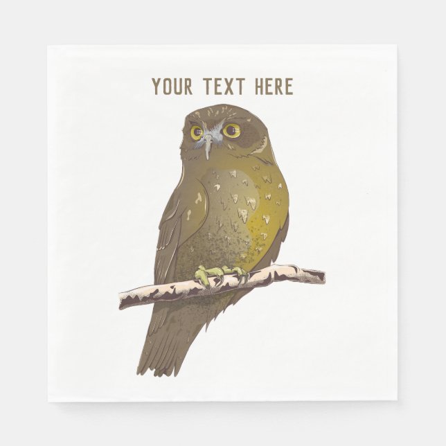 Servilleta De Papel Ave de Morepork RURU NZ (Anverso)