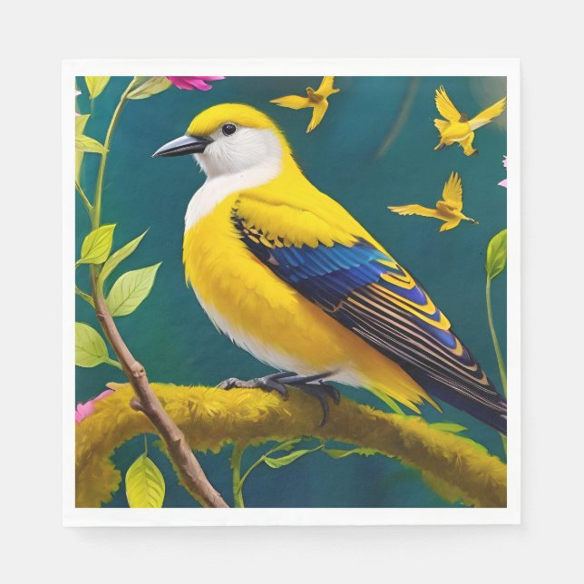 Servilleta De Papel Ave dorada (Anverso)