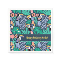 Ave Tropical Turca Colorida de Cumpleaños