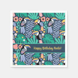 Servilleta De Papel Ave Tropical Turca Colorida de Cumpleaños