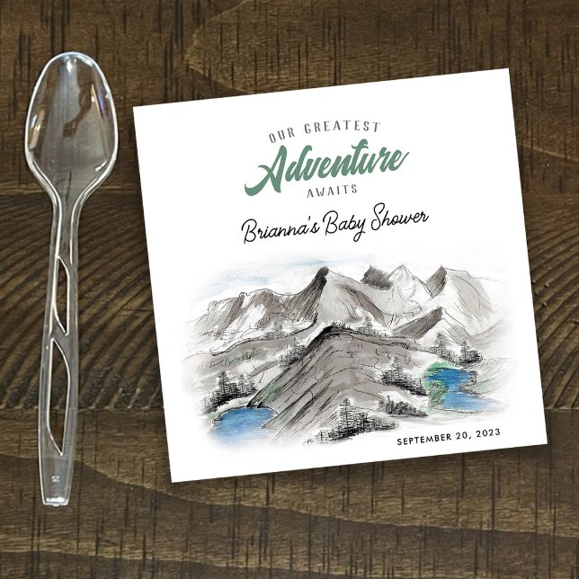 Servilleta De Papel Aventura a las montañas Baby Shower Forest (Subido por el creador)