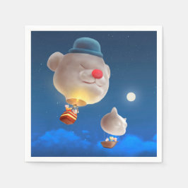 Servilleta De Papel Aventura con globo de cielo nocturno