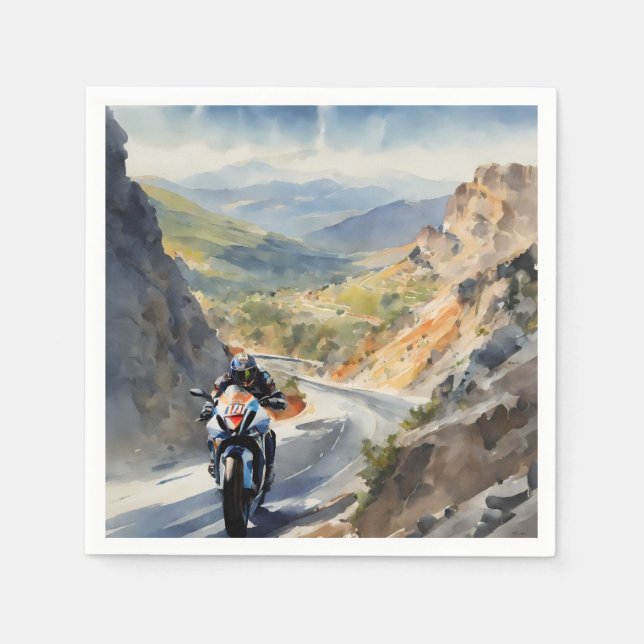 Servilleta De Papel Aventura de alta velocidad en el vibrante paisaje  (Anverso)