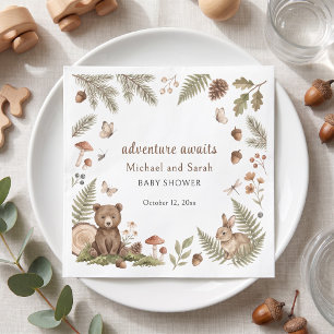 Servilleta De Papel Aventura de Animales del Bosque Espera Zorro Tronc