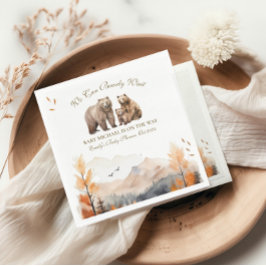 Servilleta De Papel Aventura de oso Otoño Montañas Neutral Fiesta de b