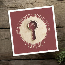 Servilleta De Papel Aventura en sala de escape de Borgoña retro de Gua