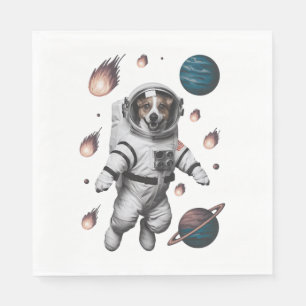 Servilleta De Papel Aventura espacial con astronauta de perro