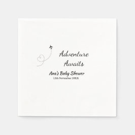 Servilleta De Papel Aventura espera a la ducha de bebé añadir el nombr