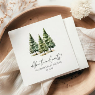 Servilleta De Papel ¡Aventura espera! Baby Shower de Winter Pine Trees