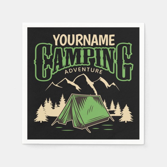 Servilleta De Papel Aventura personalizada de camping en campamento fa (Anverso)