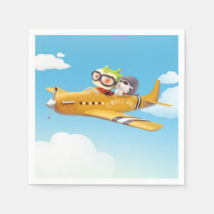 Servilleta De Papel Aventura voladora con perro