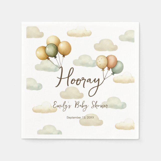 Servilleta De Papel Aventuras de globos flotantes (Anverso)