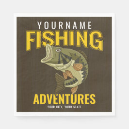 Servilleta De Papel Aventuras de pesca personalizadas: pescador de baj