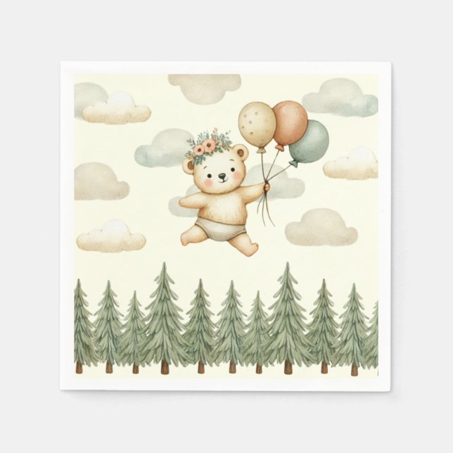 Servilleta De Papel Aventuras del oso flotante (Anverso)