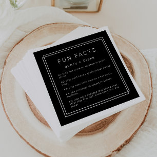 Servilleta De Papel AVERY Modern Black Fun Fact Boda