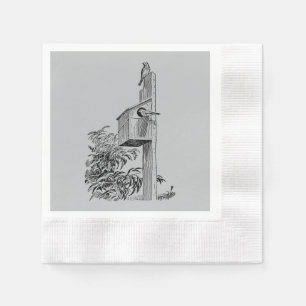 Servilleta De Papel Aves de época y plata de hogar