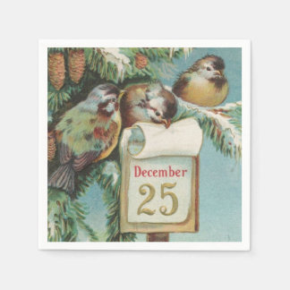 Servilleta De Papel Aves el 25 de diciembre