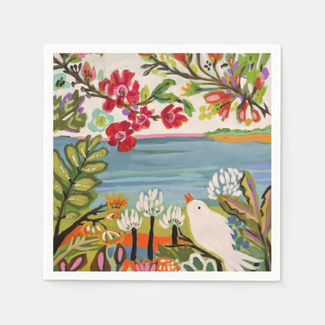 Servilleta De Papel Aves en el jardín (Anverso)