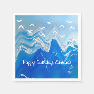 Servilleta De Papel Aves sobre las olas del mar