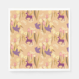 Servilleta De Papel Aves y Unicornios en la pradera de primavera