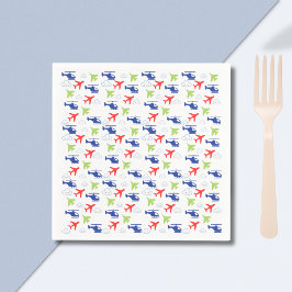 Servilleta De Papel Aviador de avión y nubes de color