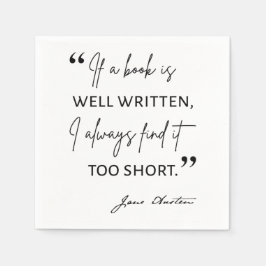 Servilleta De Papel Avid Reader II - Cita de Jane Austen