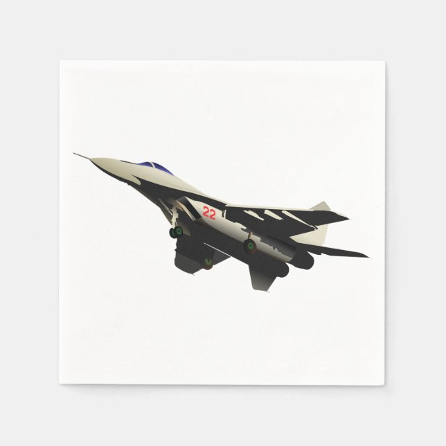 Servilleta De Papel Avión de combate supersónico Aeronave militar (Anverso)