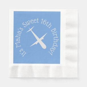Servilleta De Papel Avión en Blue Personalized Moneado