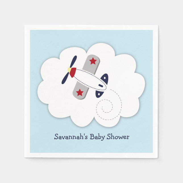 Servilleta De Papel Avión Pequeño Aviador Personalizado Fiesta Napkin (Anverso)