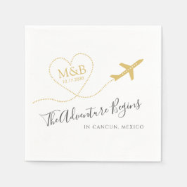 Servilleta De Papel Avión Personalizado de ducha de novia de boda de d
