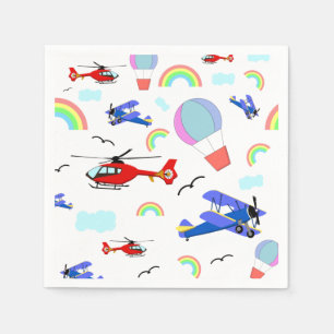 Servilleta De Papel Aviones, helicópteros y globos