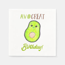 Servilleta De Papel Avo gran cumpleaños kawaii mano dibujado aguacate 