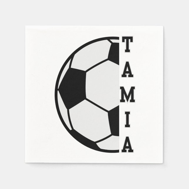 Servilleta De Papel Awesome Nombre Personalizado Soccer Ball Sports (Anverso)