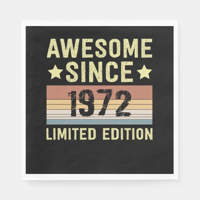 Servilleta De Papel Awesome Since 1972 Birthday (Anverso)