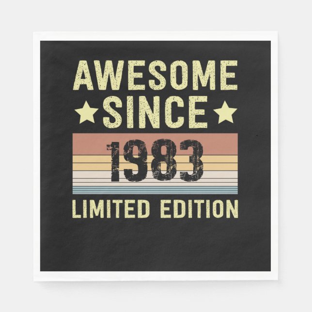 Servilleta De Papel Awesome Since 1983 Birthday (Anverso)