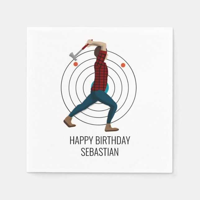 Servilleta De Papel Ax Throwing (Anverso)