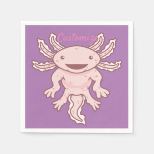 Servilleta De Papel Axiolotl rosado lindo Thunder_Cove