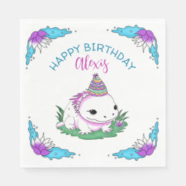 Servilleta De Papel Axolotl Chica de Cumpleaños Personalizado Tema