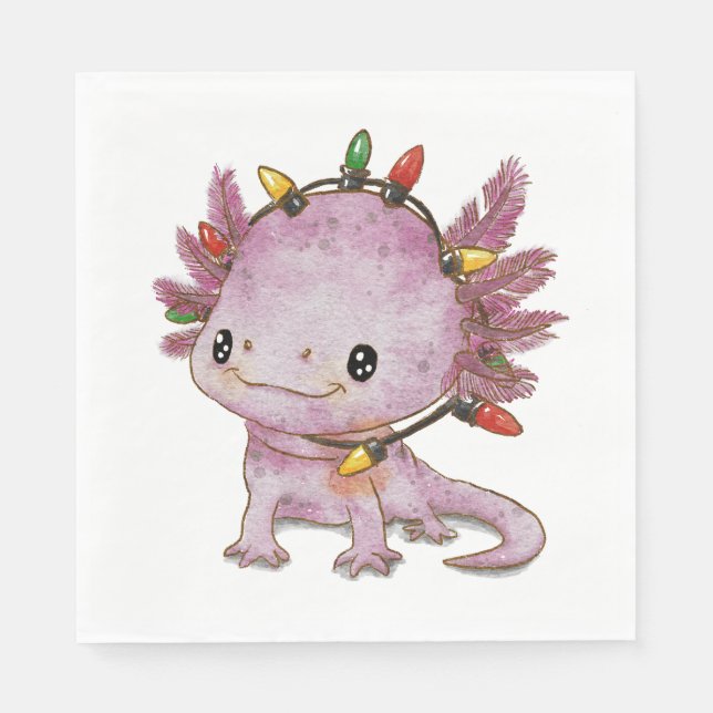 Servilleta De Papel Axolotl festivo (Anverso)