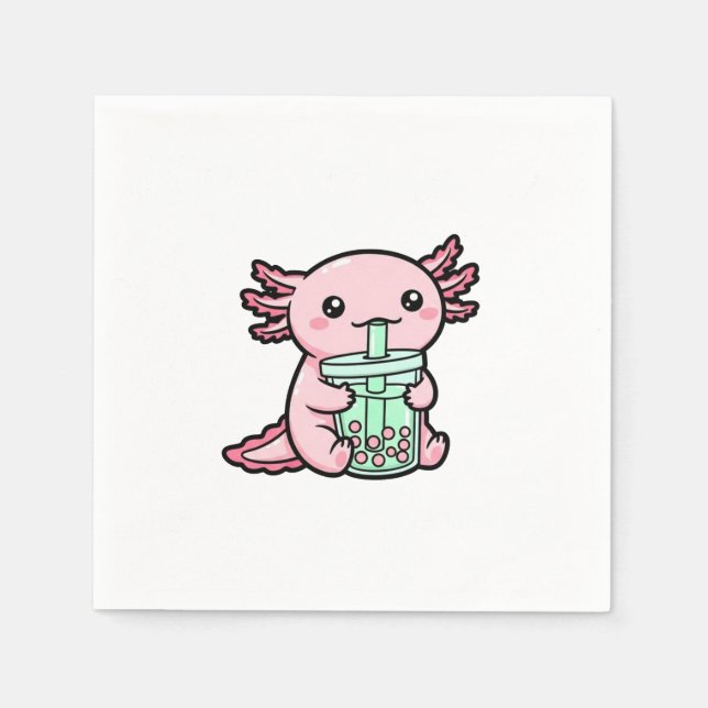 Servilleta De Papel Axolotl y té de burbuja (Anverso)