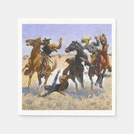 Servilleta De Papel Ayudando a un camarada Frederic Remington 1890
