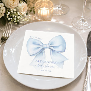 Servilleta De Papel Azu Baby Shower Es un Niño Acuarela