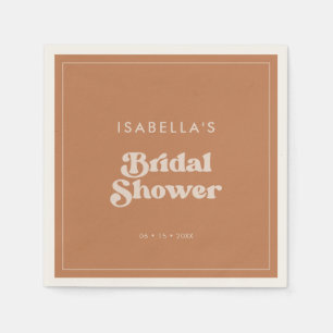 Servilleta De Papel Azúcar marrón retro elegante Ducha de novia