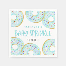 Servilleta De Papel Azul acuarela Donuts Baby Shower Sprinkle