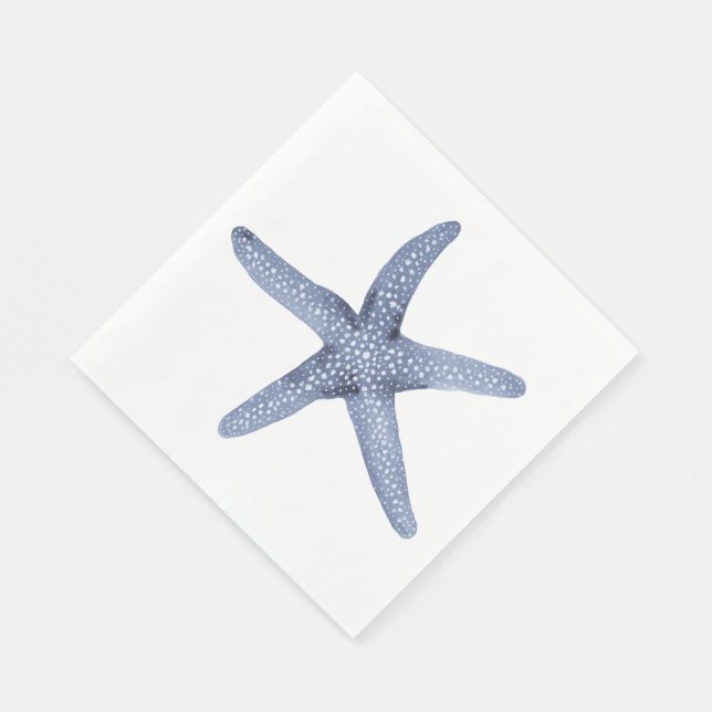Servilleta De Papel Azul acuarela Starfish Naulatra Fiesta Napkin (Esquina)