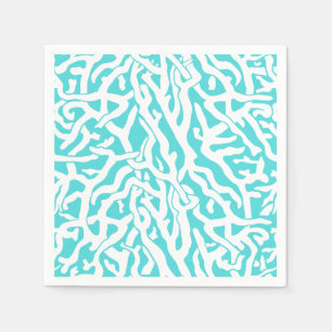 Servilleta De Papel Azul blanco náutico del modelo del arrecife de