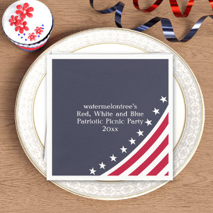 Servilleta De Papel Azul blanco rojo patriótico 4 de julio Ropa de bar