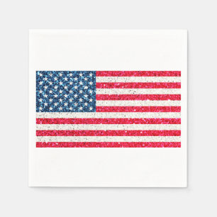 Servilleta De Papel Azul blanco rojo Patriótico Norteamericano Fiesta